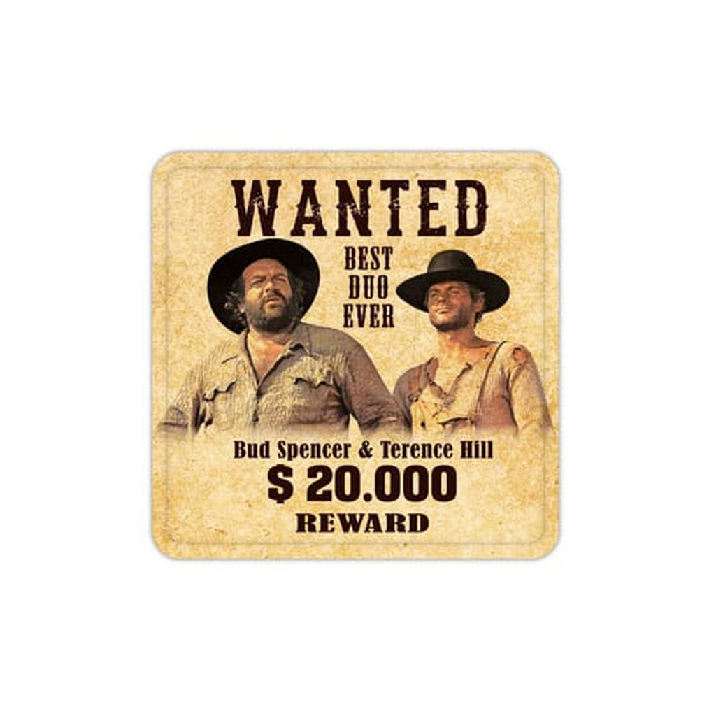 Produktbild Bud Spencer & Terence Hill Wanted ölunderlägg i metall - 10-pack