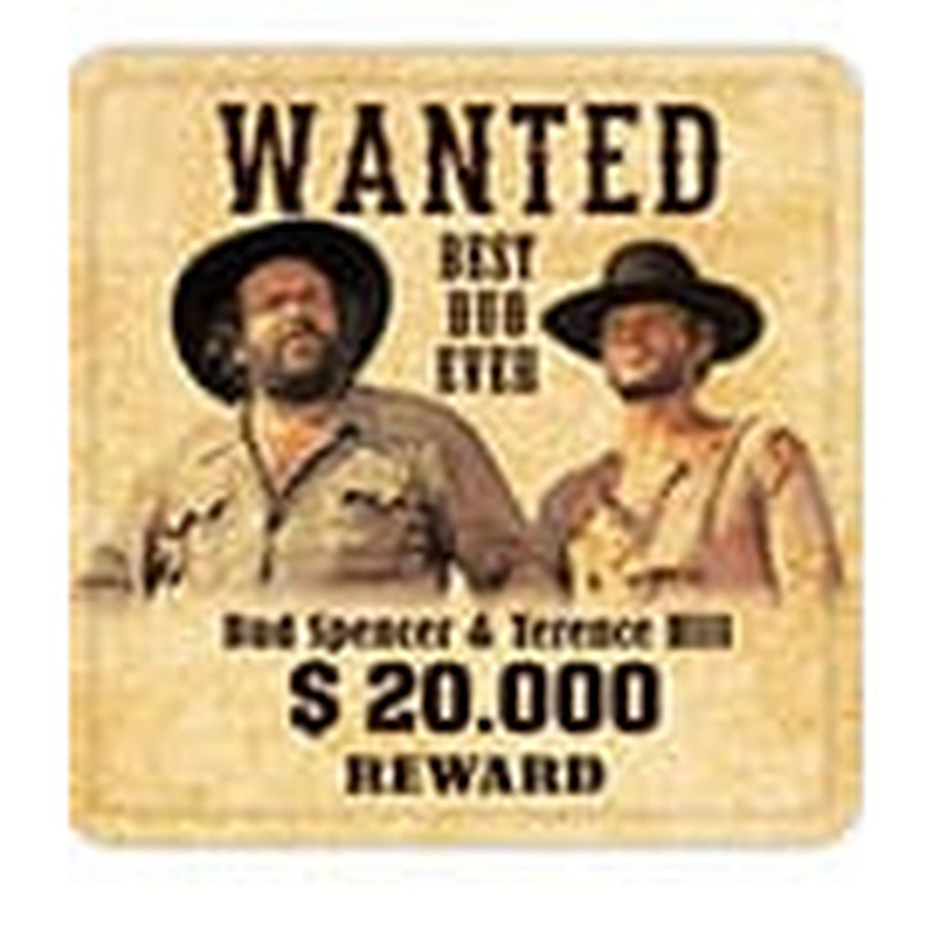 Produktbild Bud Spencer & Terence Hill Wanted ölunderlägg i metall - 10-pack
