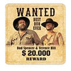 Produktbild Bud Spencer & Terence Hill Wanted ölunderlägg i metall - 10-pack