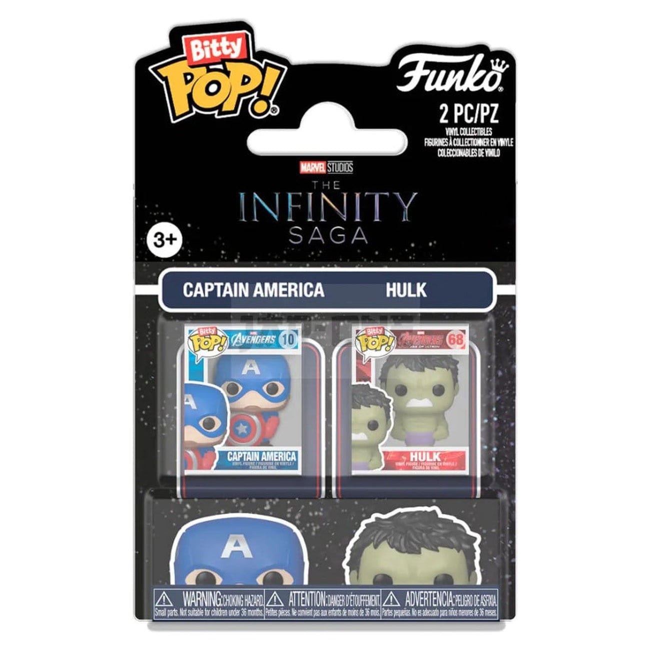 Produktbild Marvel IS Bitty POP! Vinylfigurer 2-pack Cap & Hulk 2 cm