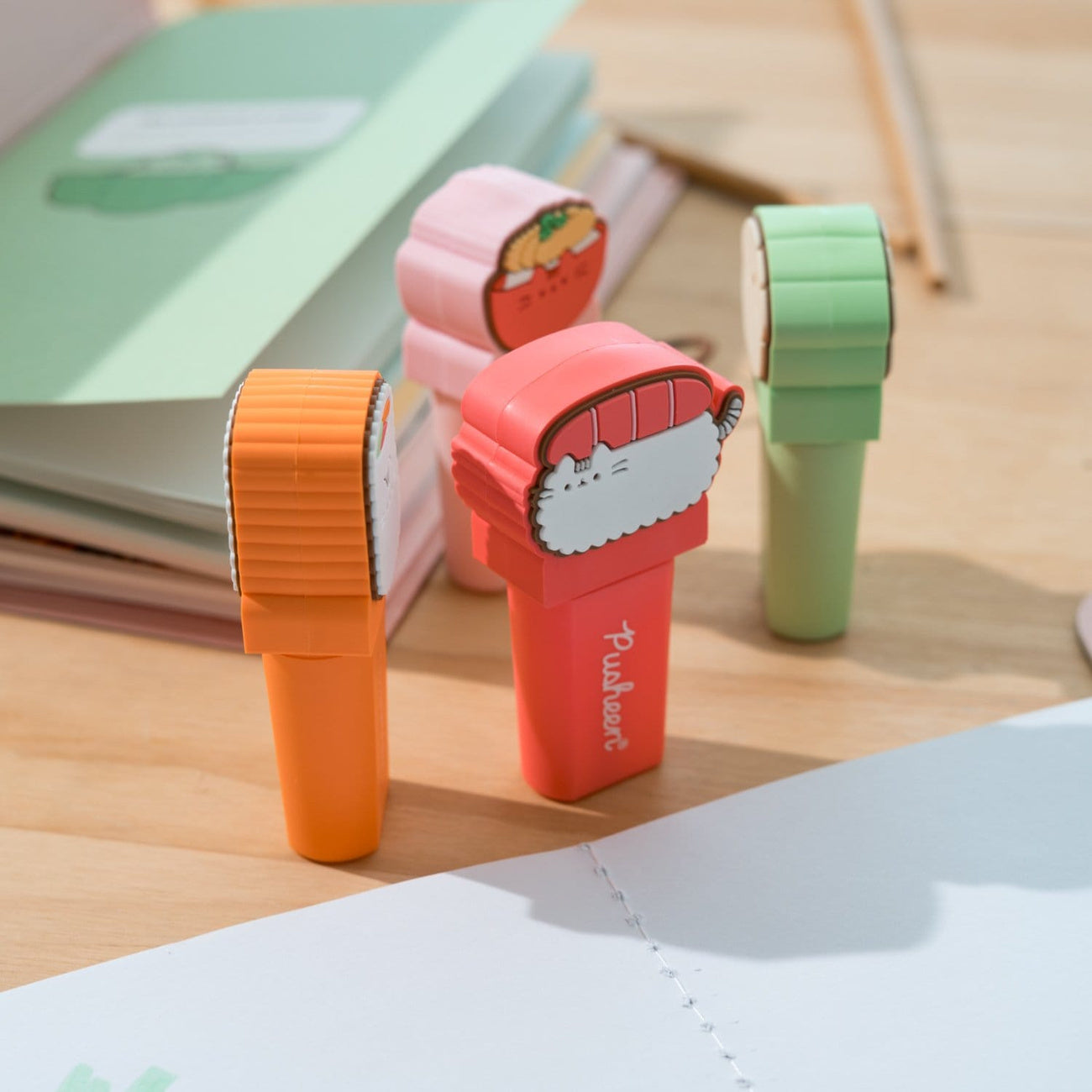 Product image Pusheen Sushi Roll Highlighters with Toppers Set of 4