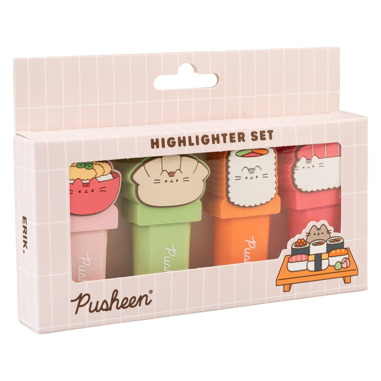Produktbild Pusheen Sushi Roll överstrykningspennor med toppers 4-pack