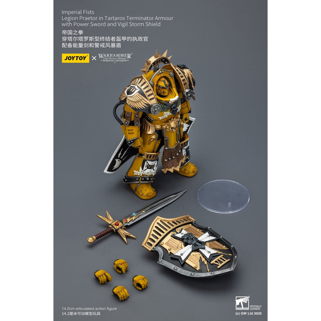 Produktbild Warhammer Imperial Fists Legion Praetor actionfigur i Tartaros Terminator-rustning
