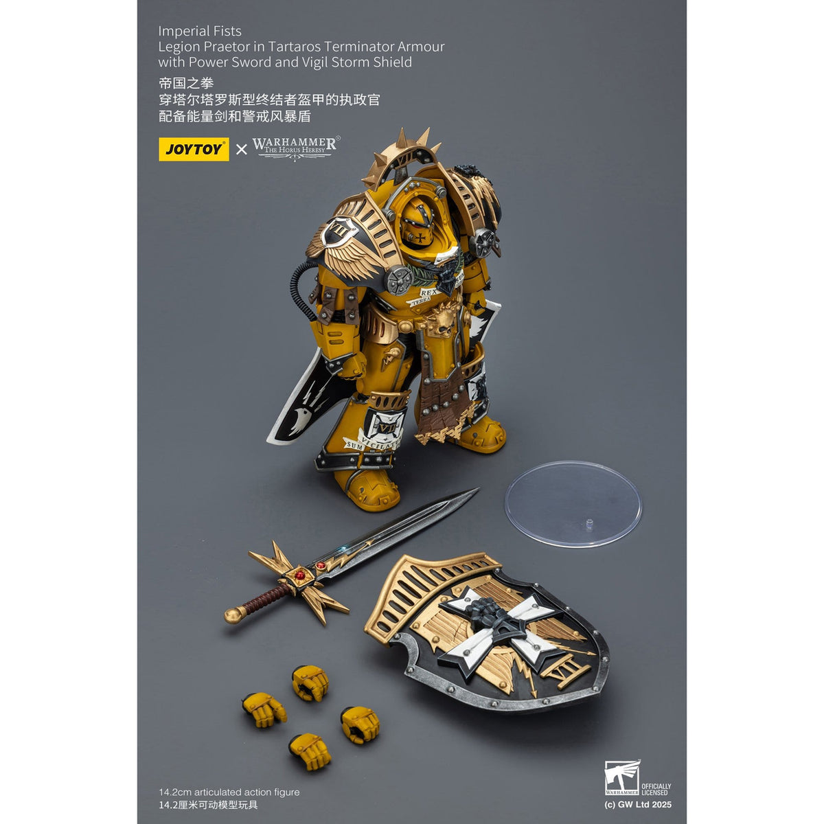 Produktbild Warhammer Imperial Fists Legion Praetor actionfigur i Tartaros Terminator-rustning