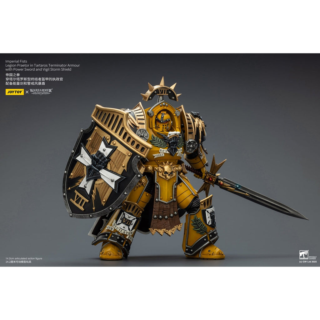 Produktbild Warhammer Imperial Fists Legion Praetor actionfigur i Tartaros Terminator-rustning