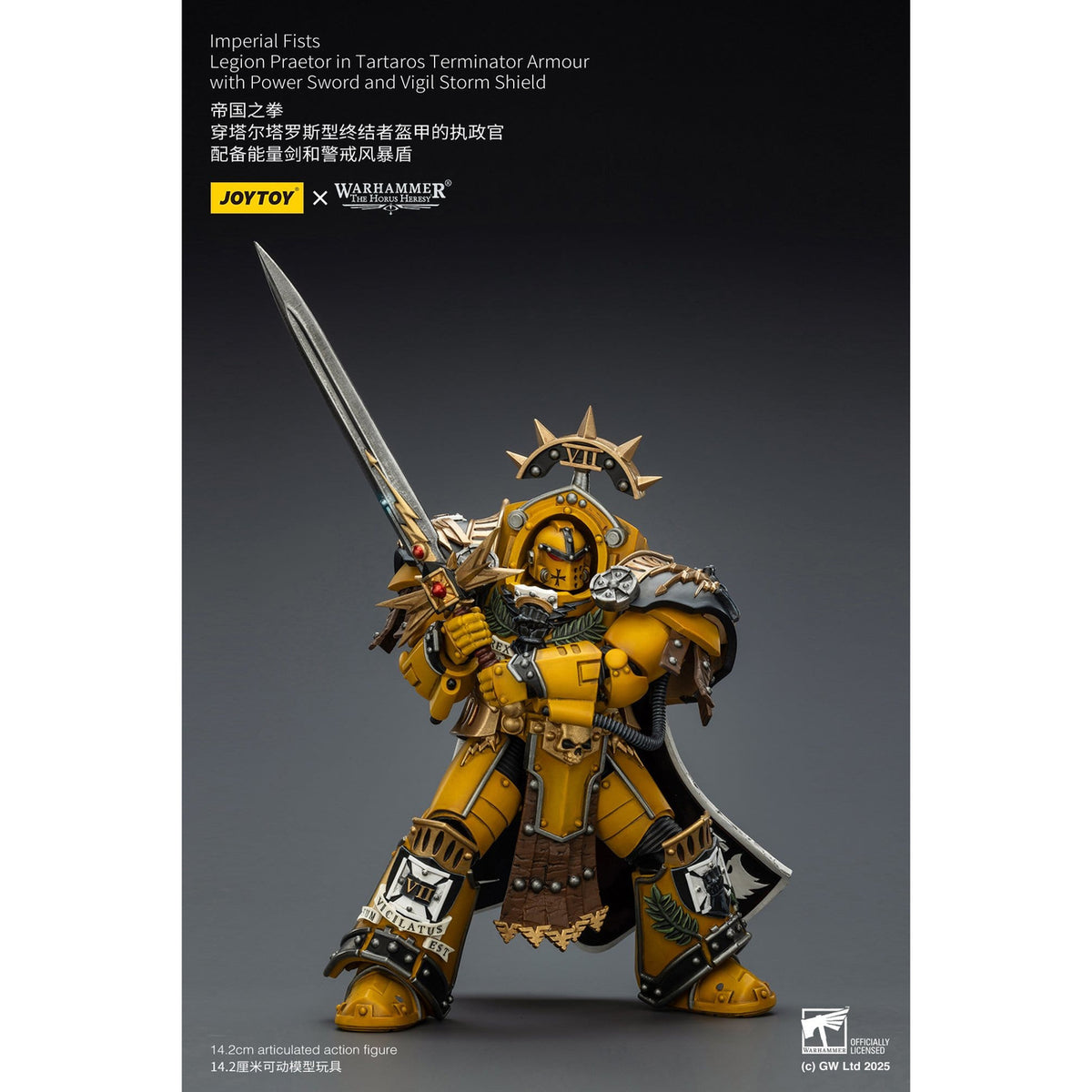 Produktbild Warhammer Imperial Fists Legion Praetor actionfigur i Tartaros Terminator-rustning