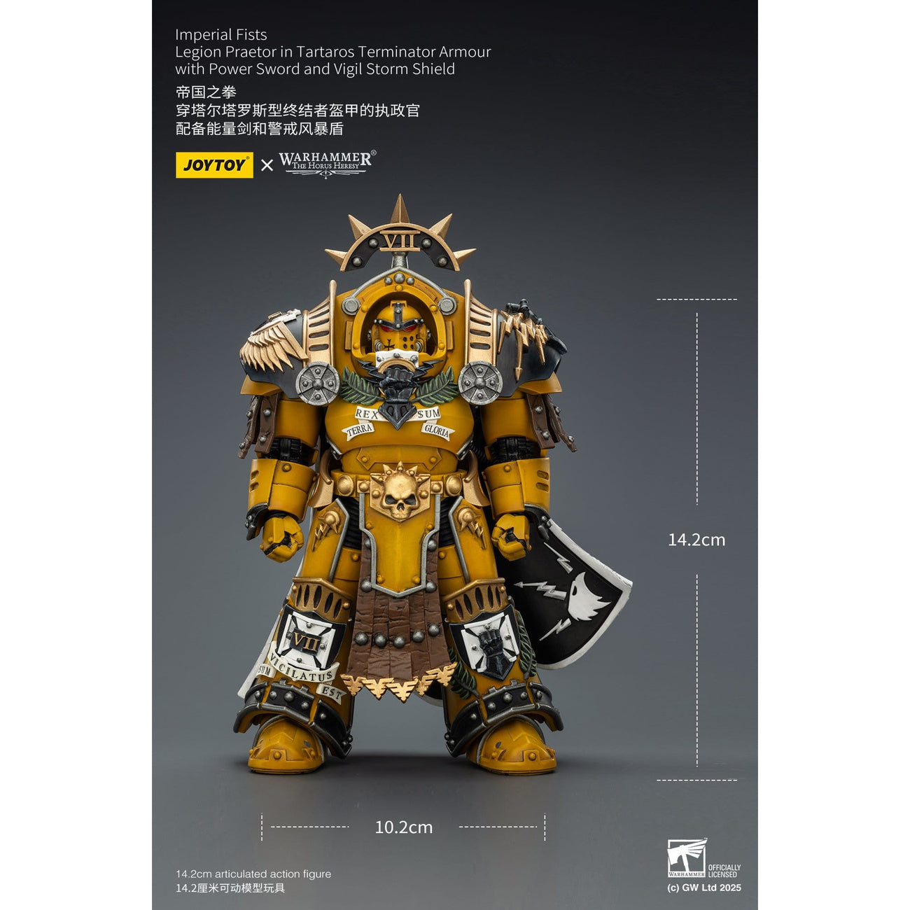 Produktbild Warhammer Imperial Fists Legion Praetor actionfigur i Tartaros Terminator-rustning