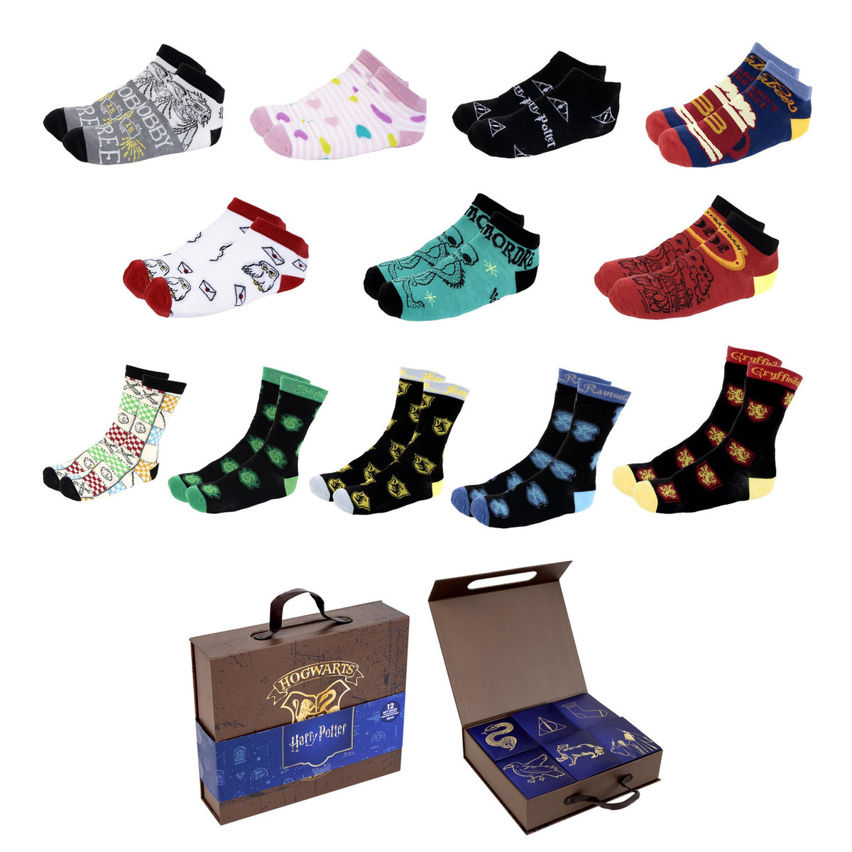 Produktbild Harry Potter - Sockset med 12 par i presentresväska