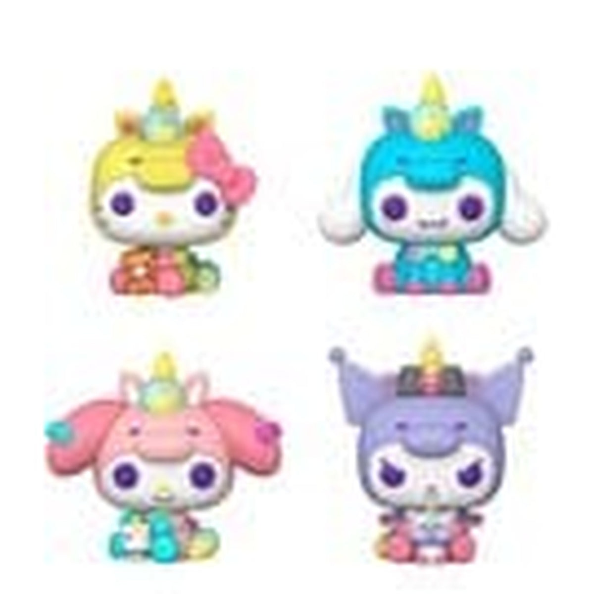 Produktbild Sanrio POP! Vinylfigurer 4-pack Hello Kitty i enhörningsoutfit